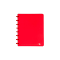 Atoma Trendy geruit schrift A5 transparant rood 72 vellen (4 x 8 mm) 405232