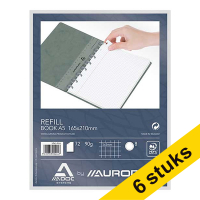 Aanbieding: 6x Aurora Adoc vulling voor schrift A5 geruit 5 mm 72 vellen