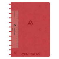 Aurora Adoc gelijnd schrift met meetlat A4 rood 72 vellen 6811.744R 330088