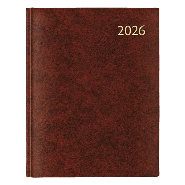 Aurora Largo de Luxe Florence dagagenda met uurindeling 2026 rood (1 dag per pagina) 6-talig 330136 - 1