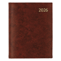 Aurora Largo de Luxe Florence dagagenda met uurindeling 2026 rood (1 dag per pagina) 6-talig 330136