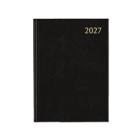 Aurora Maestro Florence groepspraktijkagenda met kwartierindeling 2027 zwart (1 dag per pagina) 6-talig 440145