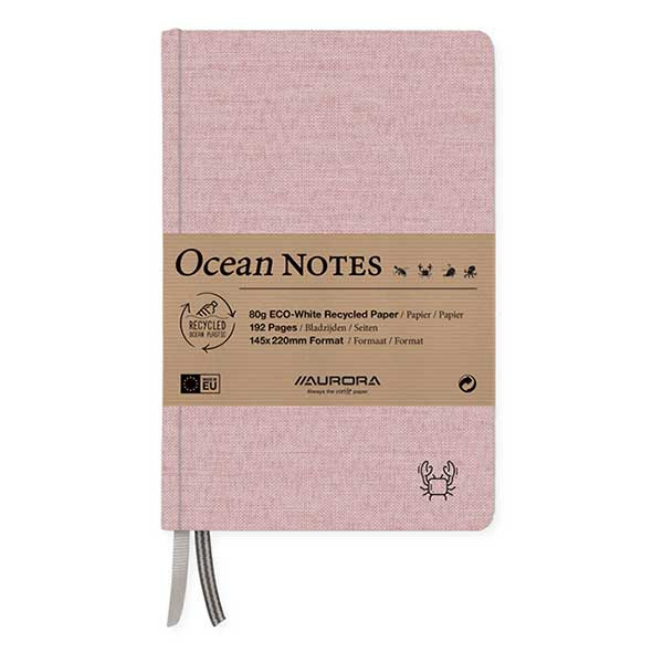 Aurora Ocean notitieboek 145 x 220 mm gelijnd 96 vellen krabberood 2396RTR 330068 - 1