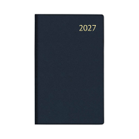 Aurora Technica Geruit Seta aannemeragenda met halfuurindeling 2027 blauw (1 dag per pagina) 4-talig 440152
