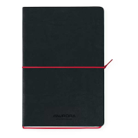 Aurora Tesoro notitieboek A5 gelijnd 96 vellen zwart/rood 2396TESR 330079