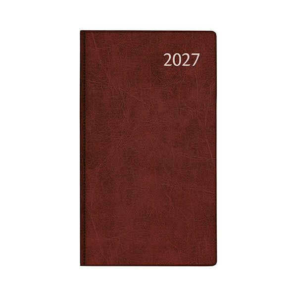 Aurora Visuplan Perl Luna weekagenda met uurindeling 2027 bordeaux (1 week per 2 pagina's) 6-talig 440159 - 1