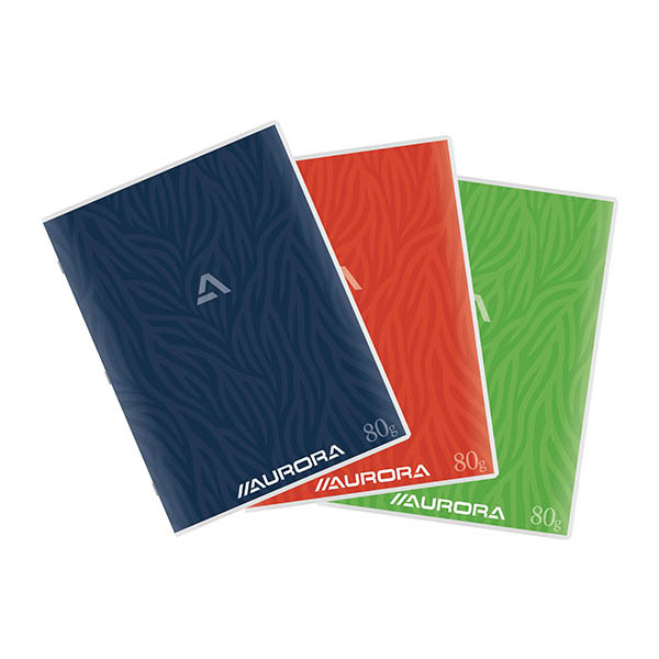 Aurora geruit schrift A4 assorti 10 stuks 120 vel (5 mm) 298316 - 1