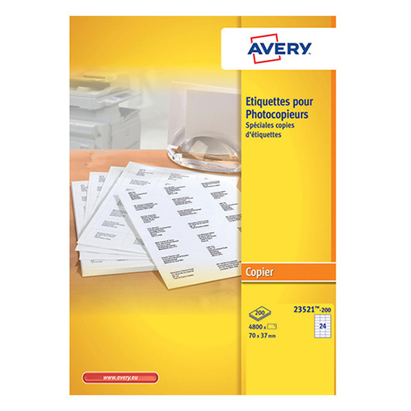 Avery 23521-200 kopieeretiketten A4 70 x 37 mm wit (4800 etiketten) 23521-200 L235212 212138 - 1