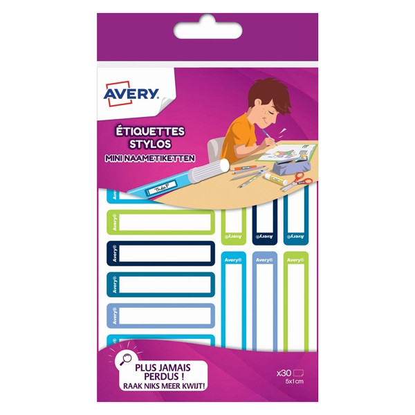 Avery Family RESM30G mini etiketten 50 x 10 mm assorti groen/blauw (30 stuks) RESM30G 212797 - 1