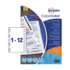 Avery IndexMaker L7410-12M bedrukbare kartonnen tabbladen A4 met 12 tabs (9-gaats) 01640061 212824