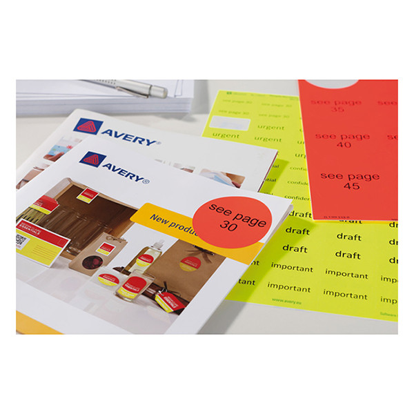 Avery L7651Y-100 NEON etiketten A4 38,1 x 21,2 mm geel (6500 etiketten) L7651Y-100 212649 - 1