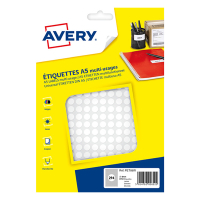 Avery PET08W markeringspunten Ø 8mm wit (2940 etiketten) AV-PET08W 212708