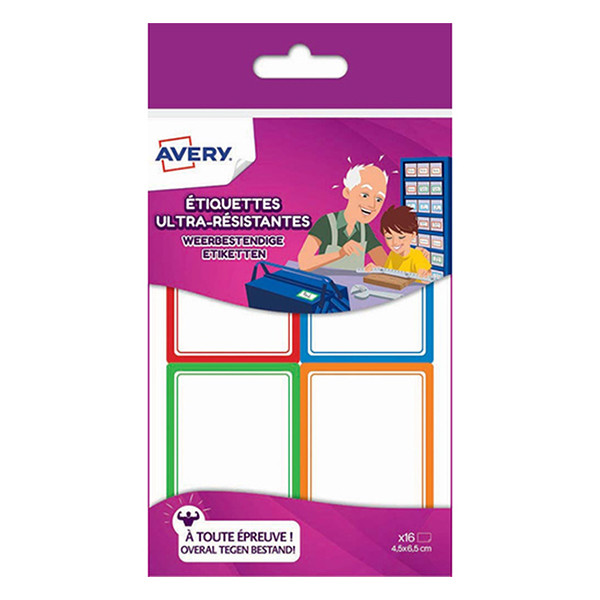 Avery RES16 weerbestendige etiketten 45 x 65 mm wit (16 etiketten) RES16 212796 - 1