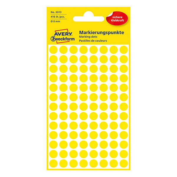 Avery Zweckform 3013 markeringspunten Ø 8 mm geel (416 etiketten) 3013 212328 - 1