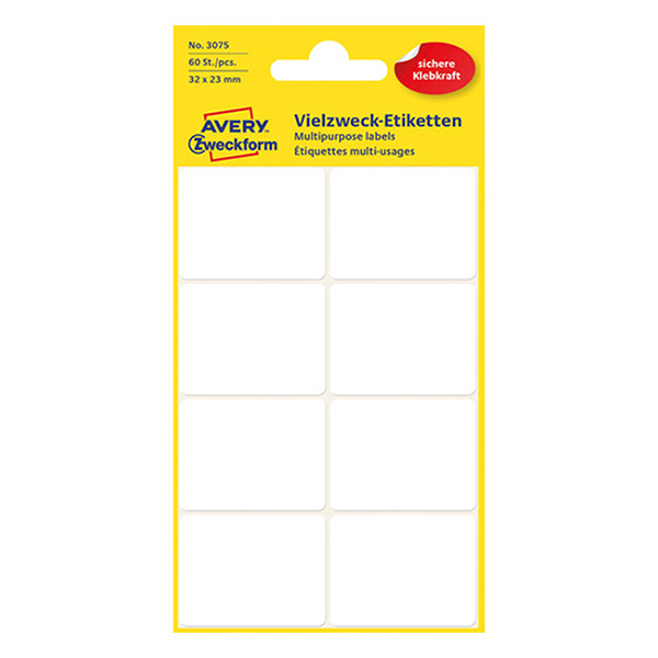 Avery Zweckform 3075 multifunctionele etiketten 32 x 23 mm wit (60 etiketten) 3075 212170 - 1