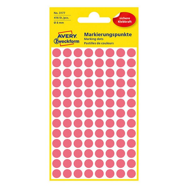 Avery Zweckform 3177 markeringspunten Ø 8 mm lichtrood (416 etiketten) 3177 212332 - 1