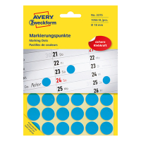 Avery Zweckform 3375 markeringspunten Ø 18 mm blauw (1056 etiketten) 3375 212368