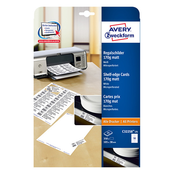 Avery Zweckform C32258-25 schaplabels wit 38 x 105 mm (350 stuks) C32258-25 212795 - 1