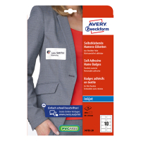 Avery Zweckform J4785-20 zelfklevende naambadge-etiketten voor inkjetprinters 50 x 80 mm wit (200 naambadges) AV-J4785-20 212686