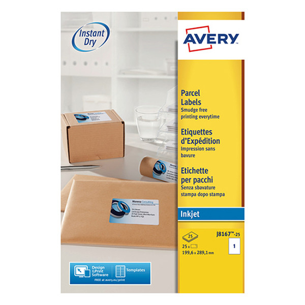 Avery Zweckform J8167-25 verzendetiketten A4 199,6 x 289,1 mm wit (25 etiketten) J8167-25 212629 - 1
