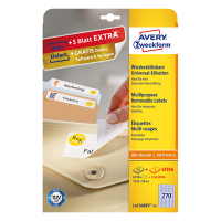 Avery Zweckform L4730-25 multifunctionele etiketten A4 17,8 x 10 mm wit (6750 etiketten) L4730REV-25 212572