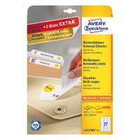 Avery Zweckform L4737-25 multifunctionele etiketten A4 63,5 x 29,6 mm wit (675 etiketten) L4737REV-25 212582