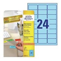 Avery Zweckform L6032-20 verwijderbare etiketten A4 63,5 x 33,9 mm blauw (480 etiketten) L6032-20 212754