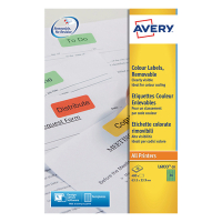 Avery Zweckform L6033-20 verwijderbare etiketten A4 63,5 x 33,9 mm groen (480 etiketten) L6033-20 212755