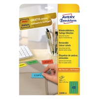 Avery Zweckform L6040-20 verwijderbare etiketten A4 45,7 x 21,2 mm groen (960 etiketten) L6040-20 212762