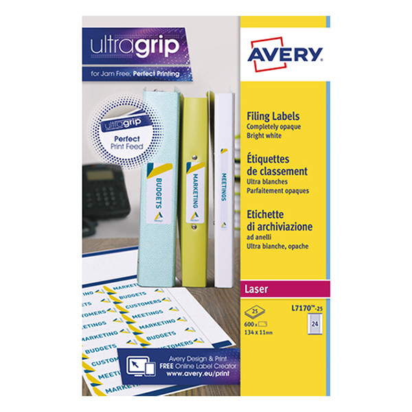 Avery Zweckform L7170-25 rugetiketten 134 x 11 mm wit (600 etiketten) L7170-25 212894 - 1
