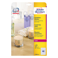 Avery Zweckform L7781-25 crystal clear etiketten 45,7 x 25,4 mm (1000 etiketten) L7781-25 212696
