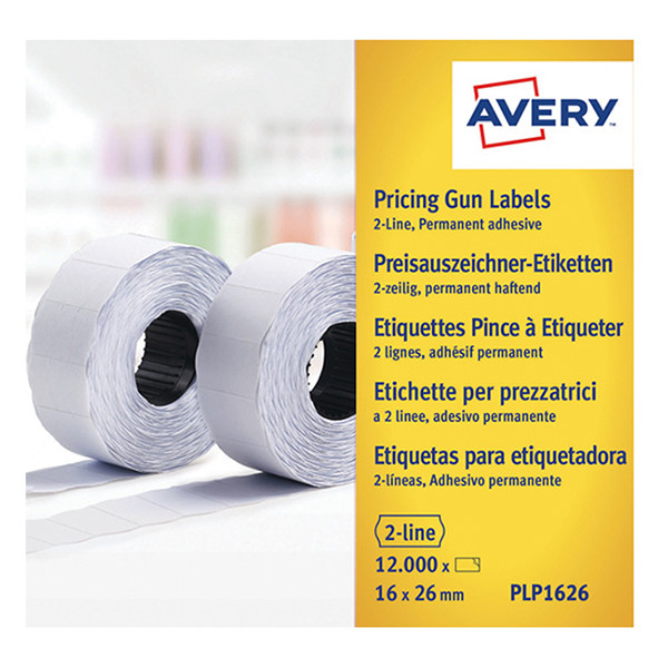 Avery Zweckform PLP1626 prijstangetiketten 26 x 16 mm wit (12.000 etiketten) AV-PLP1626 212666 - 1