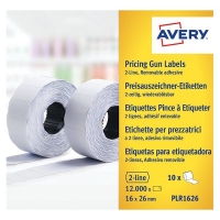 Avery Zweckform PLR1626 prijstangetiketten verwijderbaar 26 x 16 mm wit (12.000 etiketten) AV-PLR1626 212668