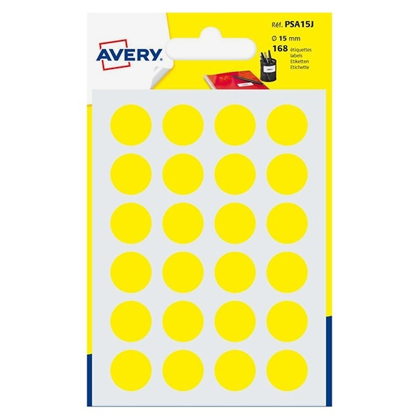 Avery Zweckform PSA15J markeringspunten Ø 15 mm geel (168 etiketten) AV-PSA15J 212719 - 1