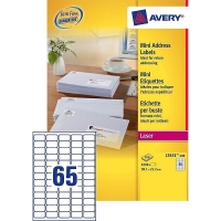 Avery adresetiketten L7651-100 | 6500 stuks | 38,1 x 21,2 mm | Quickpeel technologie L7651-100 212100