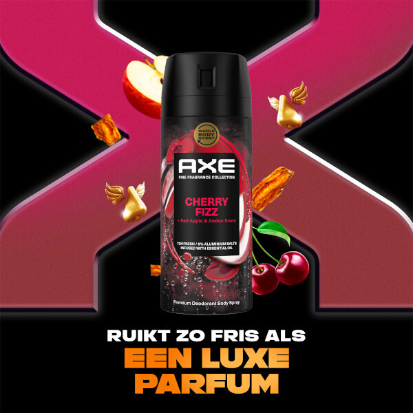 Aanbieding: 4x Axe Fine Fragrance Collection Cherry Fizz deodorant & body spray (150 ml) SAX00310 - 6