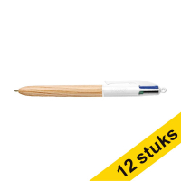 Aanbieding: 12 x BIC 4 Colours Wood balpen 279999