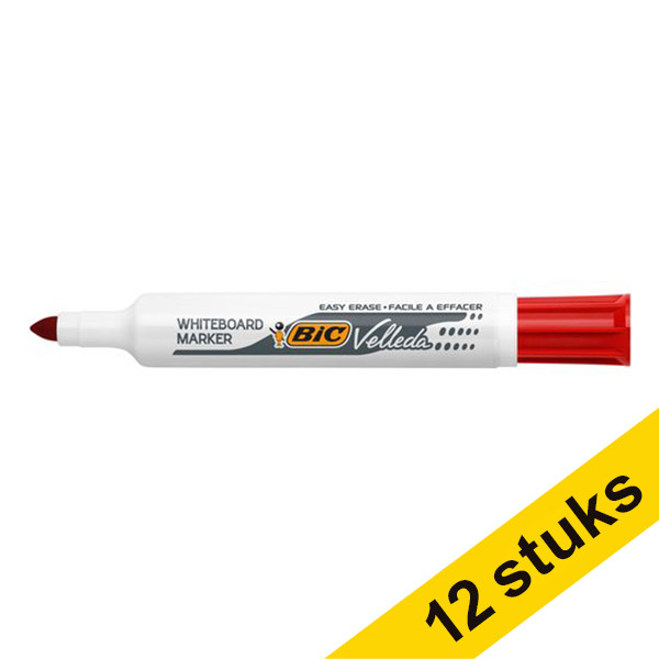 Aanbieding: 12x BIC Velleda 1711 whiteboard marker rood (0,6 mm rond) 240454 - 1