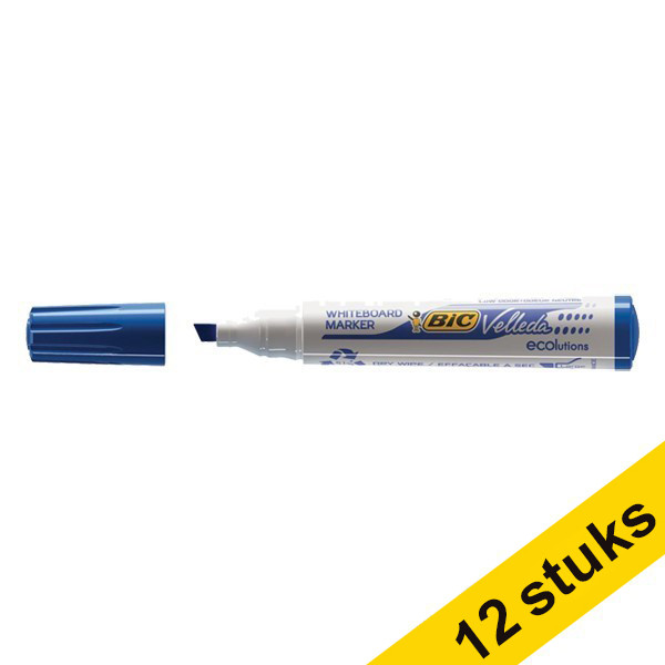 Aanbieding: 12x BIC Velleda 1751 whiteboard marker blauw (3,7 - 5,5 mm schuin) 262354 - 1