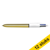 Aanbieding: 12x BIC balpen 4 Colours Shine goud 240025 - 1