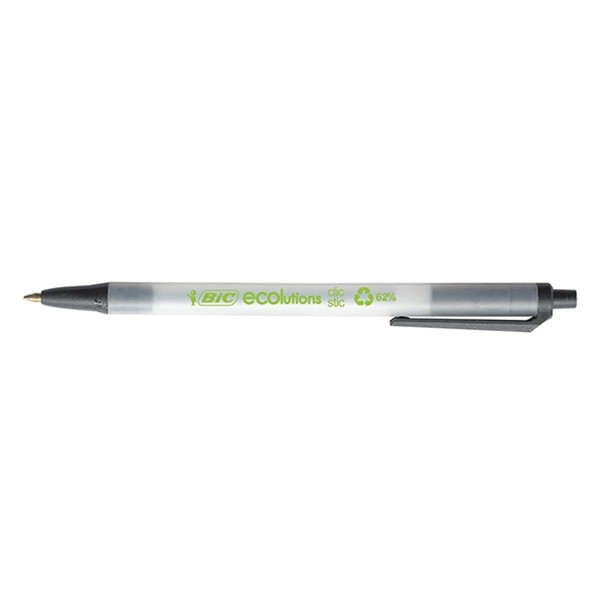 BIC Ecolutions Clic Stic balpen zwart (50 stuks) 8806871 224628 - 1