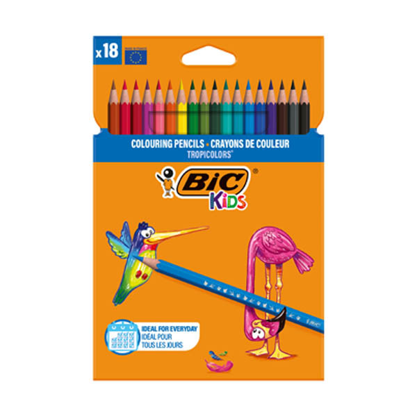 BIC Kids Tropicolors kleurpotloden in etui (18 stuks) 9375173 240464 - 1