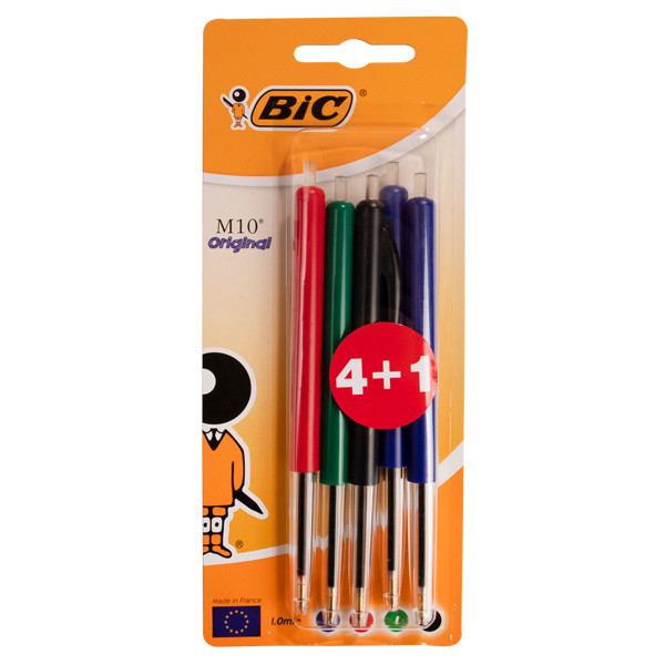 BIC M10 Clic balpen medium assorti (5 stuks) 876753 224659 - 1