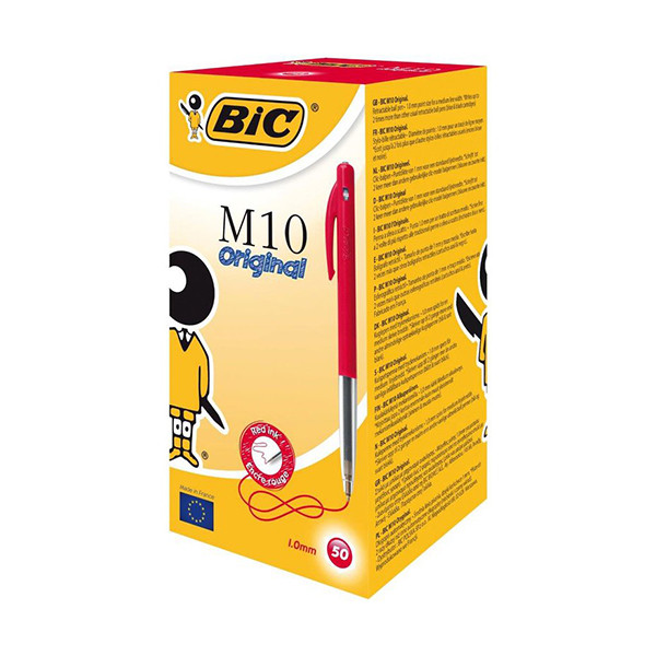 BIC M10 Clic balpen medium rood (50 stuks) 1199190123 224604 - 1