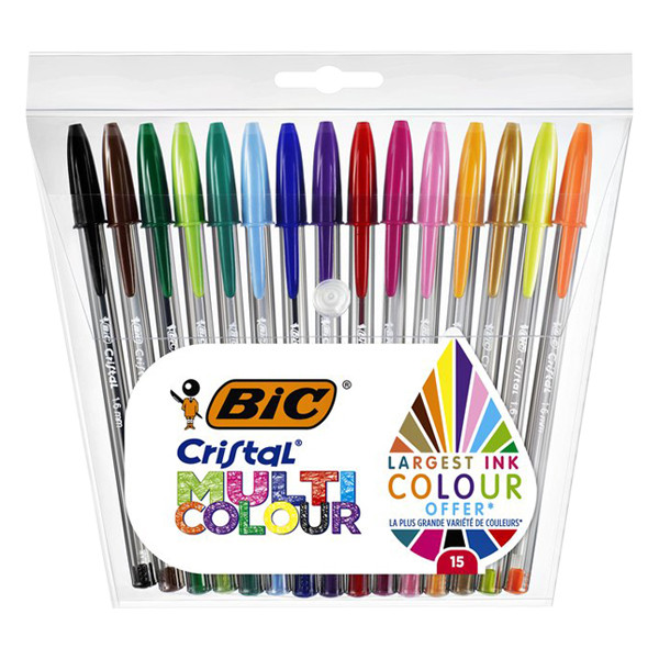 BIC balpen Cristal Multicolour (15 stuks) 964899 224677 - 1