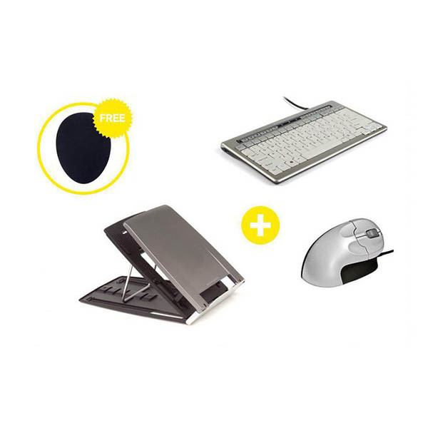 Bakker & Elkhuizen Essentials toetsenbord, muis, muismat en laptopstand 298267 - 1