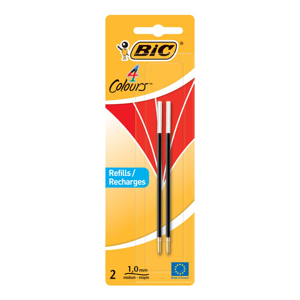 Bic balpen navulling 4 Colours Medium rood 2 stuks 929243 224655 - 1