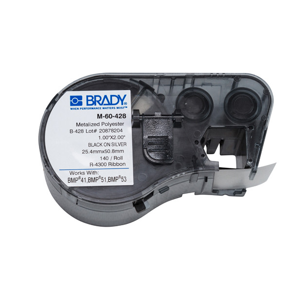 Brady M-60-428 gemetalliseerde polyester labels 25,4 mm x 50,8 mm (origineel) M-60-428 146134 - 1