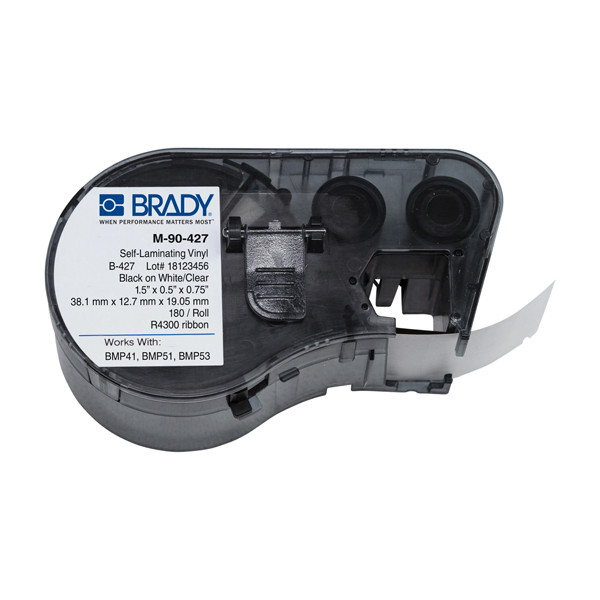 Brady M-90-427 gelamineerde vinyl labels 38,1 mm x 12,7 mm x 19,05 mm (origineel) M-90-427 146110 - 1