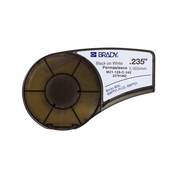 Brady M21-125-C-342 tape krimpkous zwart op wit 6,00 mm x 2,10 m (origineel) M21-125-C-342 147144 - 1
